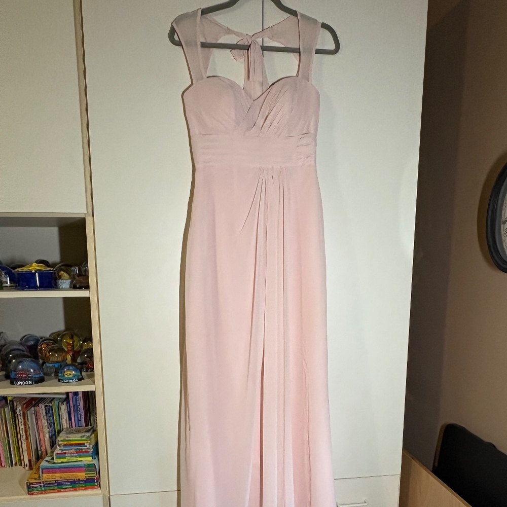 Bill Levkoff Petal Pink Chiffon Bridesmaid Gown Size 4